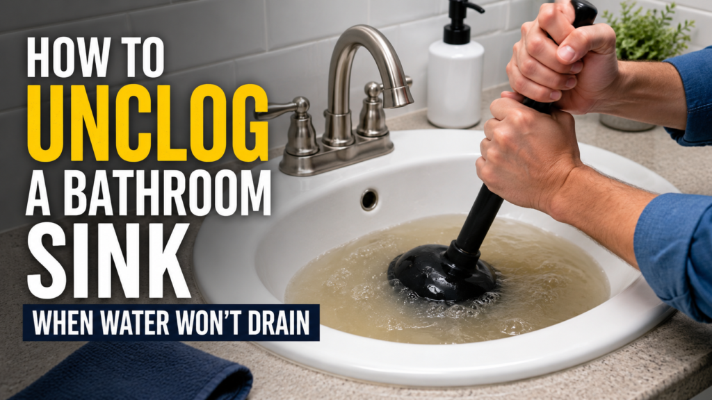 How to unclog a bathroom sink when water won't drain